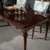 Casa Padrino Luxus Barock Esstisch Braun 194 x 94 x H. 77 cm - Massivholz Esszimmertisch - Küchentisch - Esszimmer Möbel im Barockstil