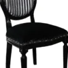 Casa Padrino Luxus Barock Esszimmer Set Medaillon Schwarz / Silber 50 x 52 x H. 99 cm - 6 handgefertigte Esszimmerstühle - Barock Esszimmermöbel