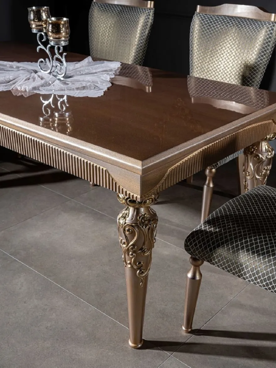 Casa Padrino Luxus Barock Esszimmerstuhl Grün / Silber / Kupfer / Gold - Handgefertigter Massivholz Küchenstuhl - Esszimmer Möbel im Barockstil