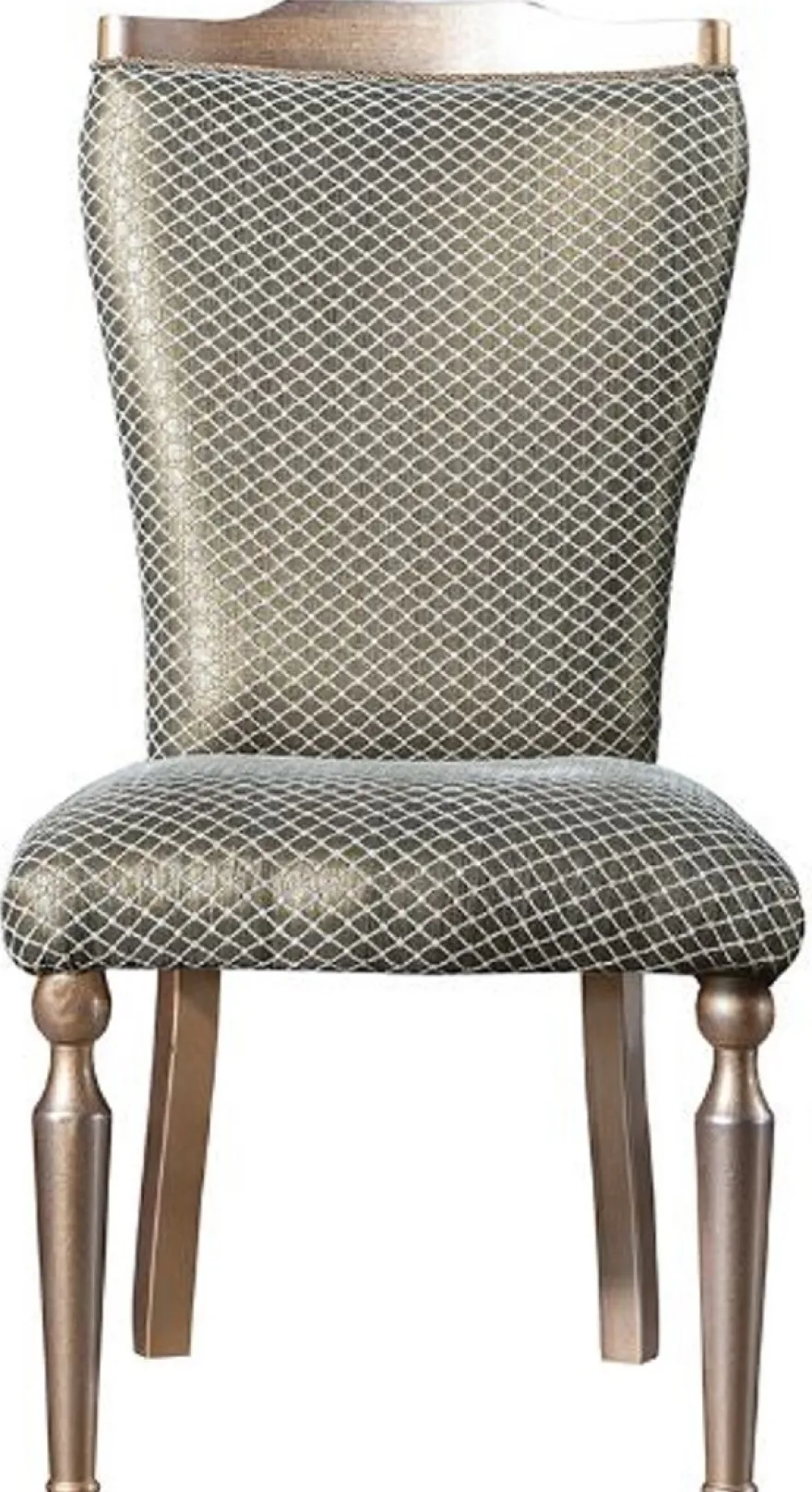 Casa Padrino Luxus Barock Esszimmerstuhl Grün / Silber / Kupfer / Gold - Handgefertigter Massivholz Küchenstuhl - Esszimmer Möbel im Barockstil
