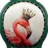 Casa Padrino Luxus Barock Esszimmer Set Flamingo mit Krone Grün / Schwarz / Mehrfarbig 48 x 50 x H. 98 cm - 4 handgefertigte Esszimmerstühle mit Bling Bling Glitzersteinen - Barock Esszimmermöbel
