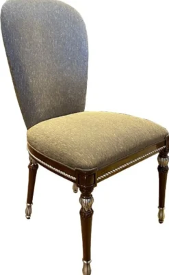 Casa Padrino Luxus Barock Esszimmer Stuhl Set Grau / Braun / Silber 52 x 55 x H. 100 cm - Barock Küchen Stühle 6er Set - Esszimmer Möbel im Barockstil