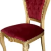 Casa Padrino Luxus Barock Esszimmer Stuhl Bordeauxrot / Gold - Handgefertigter Antik Stil Stuhl mit edlem Samtstoff - Esszimmer Möbel im Barockstil