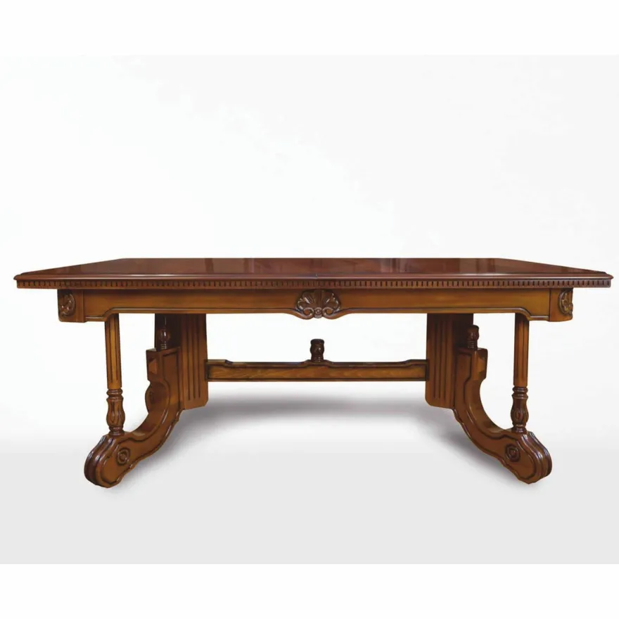 Casa Padrino Luxus Barock Esstisch Dunkelbraun / Braun 200-276 cm - Barock Möbel