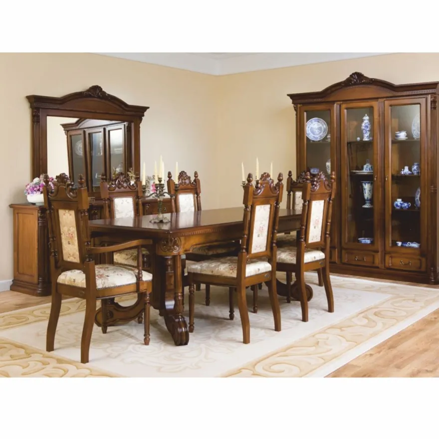 Casa Padrino Luxus Barock Esstisch Dunkelbraun / Braun 200-276 cm - Barock Möbel