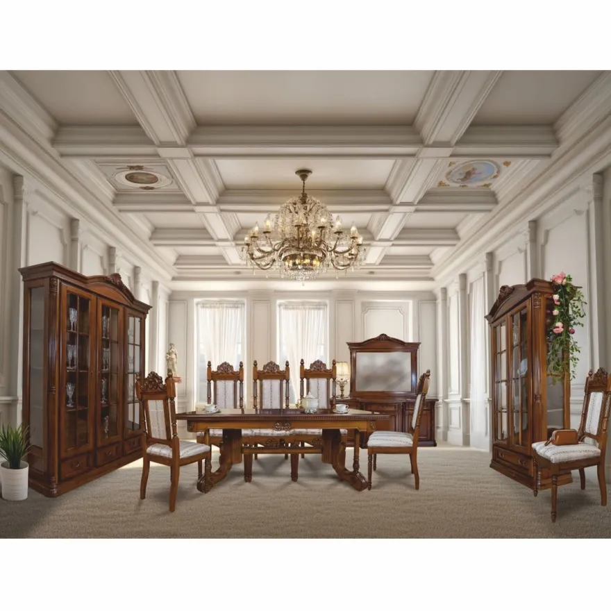 Casa Padrino Luxus Barock Esstisch Dunkelbraun / Braun 200-276 cm - Barock Möbel