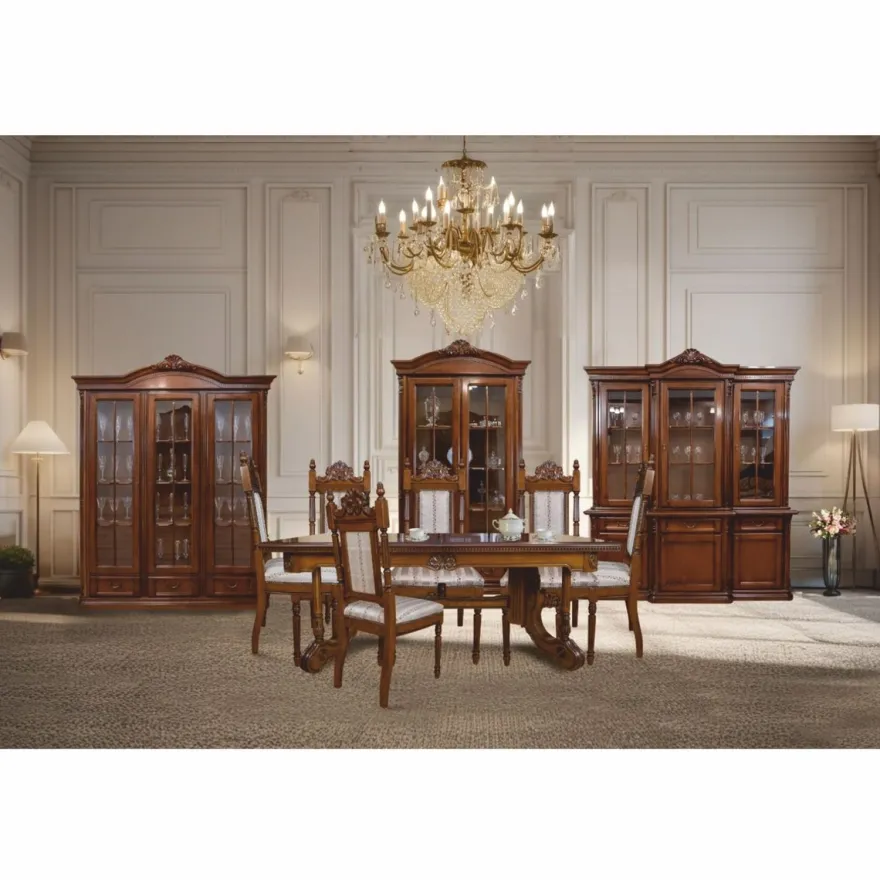 Casa Padrino Luxus Barock Esstisch Dunkelbraun / Braun 200-276 cm - Barock Möbel