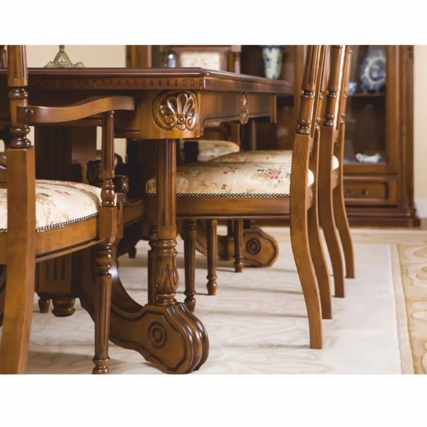 Casa Padrino Luxus Barock Esstisch Dunkelbraun / Braun 200-276 cm - Barock Möbel