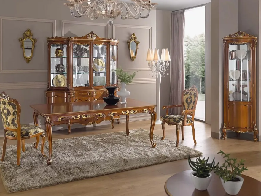 Casa Padrino Luxus Barock Esstisch Braun / Gold - Ausziehbarer Massivholz Esszimmertisch - Barock Esszimmer Möbel - Luxus Qualität - Made in Italy