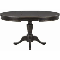 Casa Padrino Luxus Barock Esstisch Schwarz / Gold 120-160 cm - Barock Esszimmer Möbel