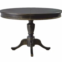 Casa Padrino Luxus Barock Esstisch Schwarz / Gold 120-160 cm - Barock Esszimmer Möbel