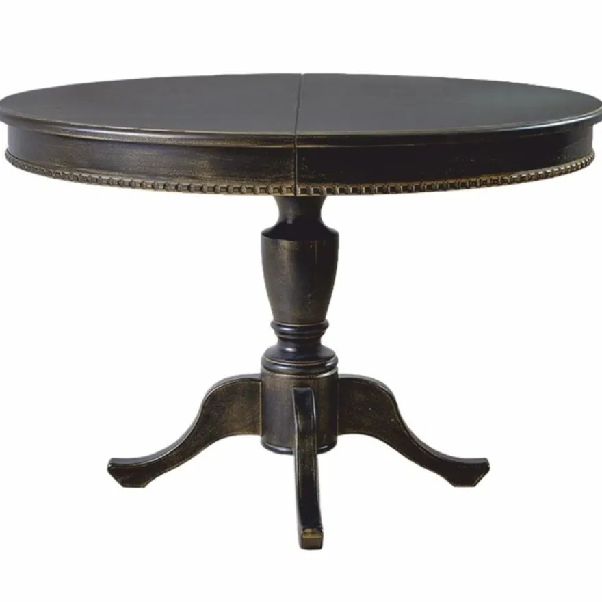 Casa Padrino Luxus Barock Esstisch Schwarz / Gold 120-160 cm - Barock Esszimmer Möbel