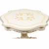 Casa Padrino Luxus Barock Esstisch Weiß / Braun Ø 120 cm - Barock Esszimmer Möbel