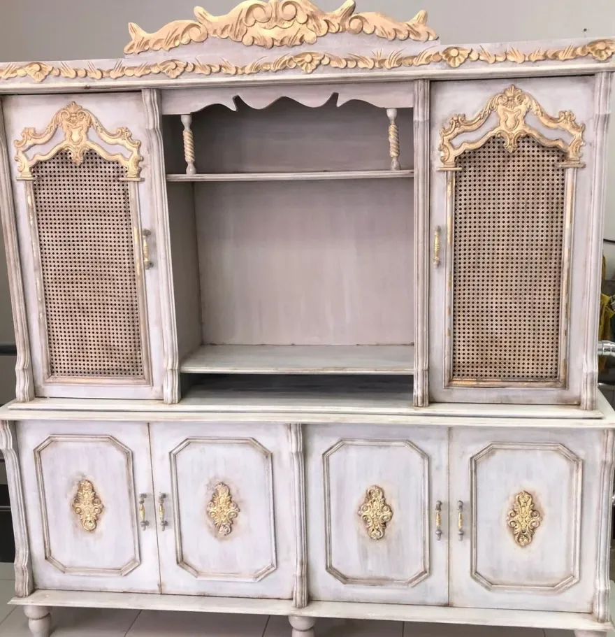 Casa Padrino Luxus Barock Esszimmer Schrank Antik Grau / Antik Gold