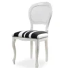 Casa Padrino Luxus Barock Esszimmer Stuhl Weiß / Schwarz H. 97 cm
