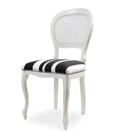 Casa Padrino Luxus Barock Esszimmer Stuhl Weiß / Schwarz H. 97 cm