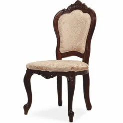 Casa Padrino Luxus Barock Esszimmer Stuhl 4er Set mit Muster Beige / Braun H. 103 cm