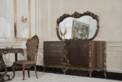 Casa Padrino Luxus Barock Esszimmer Stuhl 6er Set Grau / Braun / Gold - Prunkvolle Barockstil Küchen Stühle - Luxus Esszimmer Möbel im Barockstil - Barock Esszimmer Möbel - Barockstil Möbel