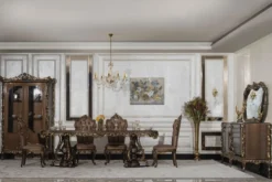 Casa Padrino Luxus Barock Esszimmer Stuhl 6er Set Grau / Braun / Gold - Prunkvolle Barockstil Küchen Stühle - Luxus Esszimmer Möbel im Barockstil - Barock Esszimmer Möbel - Barockstil Möbel