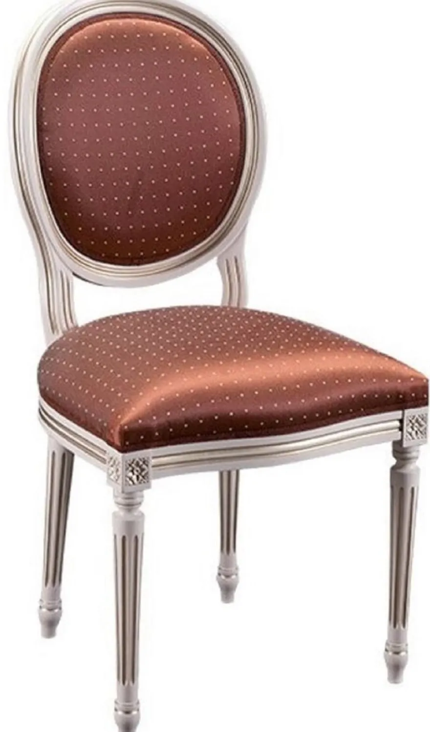 Casa Padrino Luxus Barock Esszimmer Stuhl 8er Set Bordeaurot / Weiß