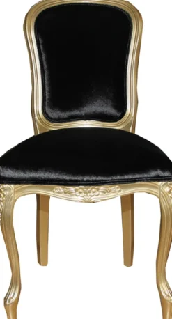 Casa Padrino Luxus Barock Esszimmer Stuhl Gold / Schwarz Mod2 - Luxus Qualität - Hotel Möbel