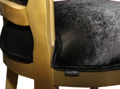 Casa Padrino Luxus Barock Esszimmer Stuhl Gold / Schwarz Mod2 - Luxus Qualität - Hotel Möbel