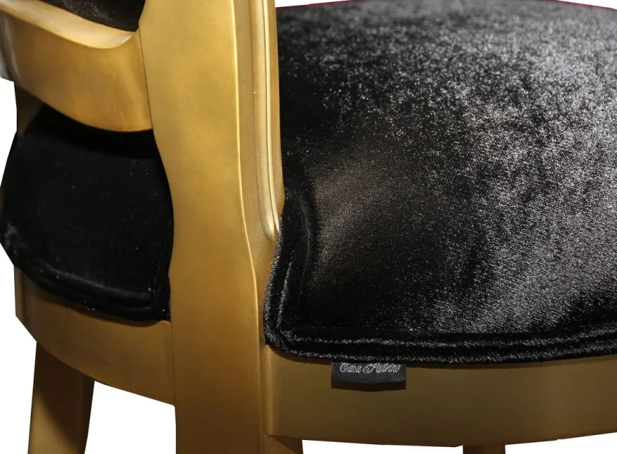 Casa Padrino Luxus Barock Esszimmer Stuhl Gold / Schwarz Mod2 - Luxus Qualität - Hotel Möbel
