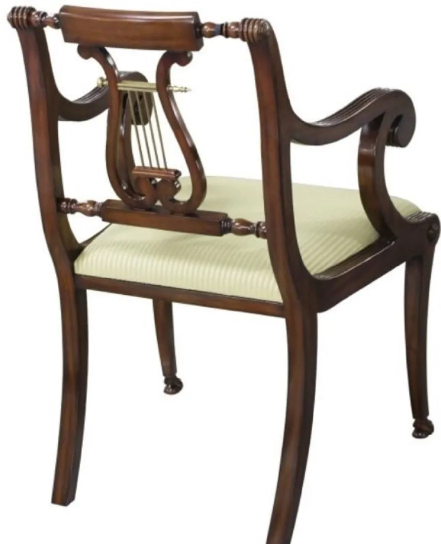 Casa Padrino Luxus Barock Esszimmerstuhl mit Armlehnen Braun / Gold 59 x 59 x H. 88 cm - Esszimmermöbel