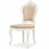 Casa Padrino Luxus Barock Esszimmer Stuhl Beige / Weiß - Exquisite Barock Möbel
