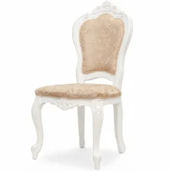 Casa Padrino Luxus Barock Esszimmer Stuhl Beige / Weiß - Exquisite Barock Möbel