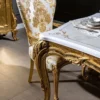 Casa Padrino Luxus Barock Esstisch Weiß / Gold 202 x 102 x H. 80 cm - Massivholz Küchentisch - Esszimmertisch - Prunkvolle Esszimmer Möbel im Barockstil