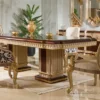 Casa Padrino Luxus Barock Esszimmer Stuhl mit Armlehnen Grau / Weiß / Schwarz / Gold H. 94 cm