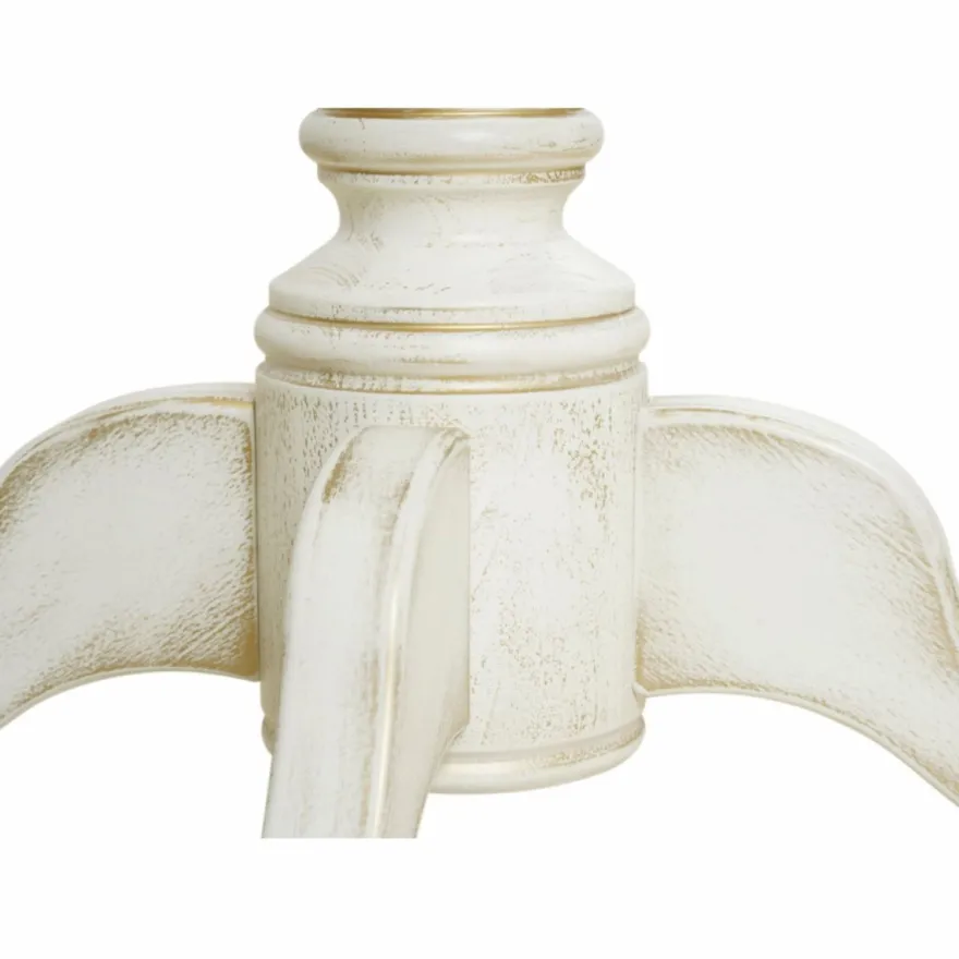 Casa Padrino Luxus Barock Esstisch Weiß / Gold 100-140 cm - Barock Esszimmer Möbel