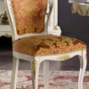 Casa Padrino Luxus Barock Esszimmer Stuhl Bordeauxrot / Weiß / Gold - Prunkvoller Barockstil Massivholz Stuhl mit elegantem Muster - Barock Esszimmer Möbel - Luxus Qualität - Made in Italy