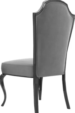 Casa Padrino Luxus Barock Esszimmer Set Grau / Schwarz / Silber - 1 Esszimmertisch & 6 Esszimmerstühle - Barock Esszimmermöbel - Luxus Qualität - Edel & Prunkvoll