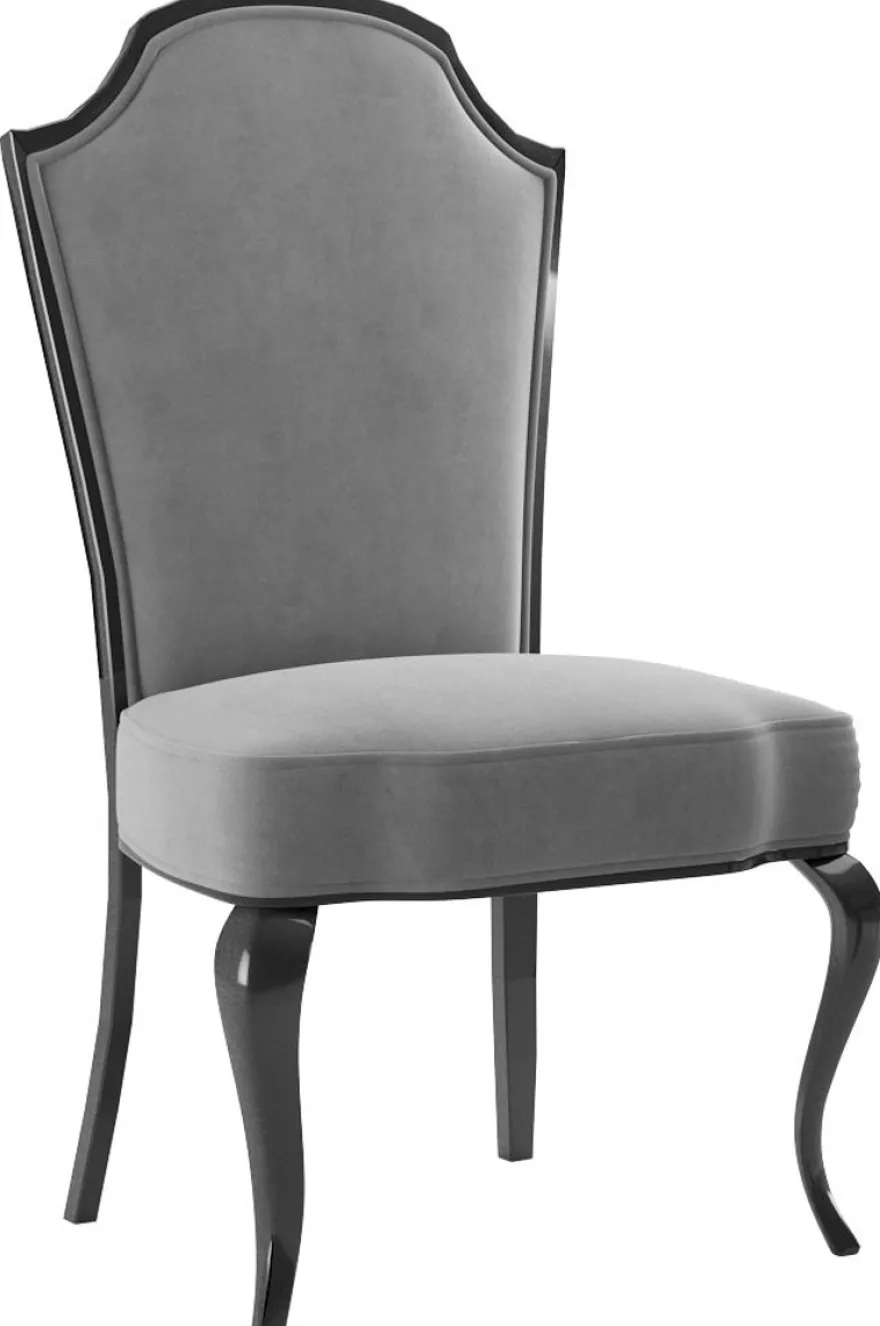 Casa Padrino Luxus Barock Esszimmer Set Grau / Schwarz / Silber - 1 Esszimmertisch & 6 Esszimmerstühle - Barock Esszimmermöbel - Luxus Qualität - Edel & Prunkvoll
