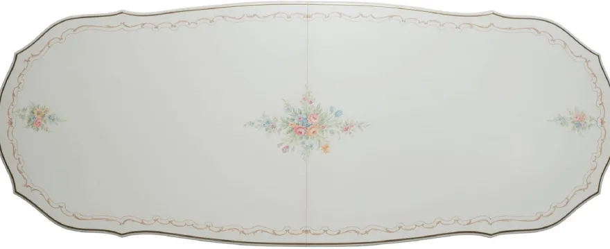 Casa Padrino Luxus Barock Esstisch Elfenbein / Mehrfarbig / Gold 700 cm - Riesiger Massivholz Esszimmertisch im Barockstil - Barock Esszimmer & Hotel Möbel - Luxus Qualität - Made in Italy