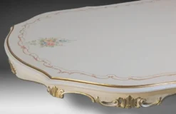 Casa Padrino Luxus Barock Esstisch Elfenbein / Mehrfarbig / Gold 700 cm - Riesiger Massivholz Esszimmertisch im Barockstil - Barock Esszimmer & Hotel Möbel - Luxus Qualität - Made in Italy
