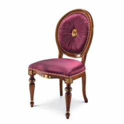 Casa Padrino Luxus Barock Esszimmer Stuhl Lila / Braun / Gold - Made in Italy