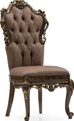 Casa Padrino Luxus Barock Esszimmer Stuhl 8er Set Grau / Braun / Gold - Prunkvolle Barockstil Küchen Stühle - Luxus Esszimmer Möbel im Barockstil - Barock Esszimmer Möbel - Barockstil Möbel