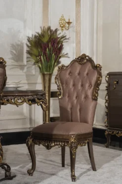 Casa Padrino Luxus Barock Esszimmer Stuhl 8er Set Grau / Braun / Gold - Prunkvolle Barockstil Küchen Stühle - Luxus Esszimmer Möbel im Barockstil - Barock Esszimmer Möbel - Barockstil Möbel