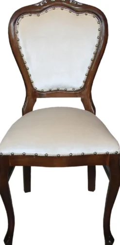 Casa Padrino Luxus Barock Esszimmer Set Creme / Braun 45 x 46 x H. 99 cm - 6 handgefertigte Esszimmerstühle - Barock Esszimmermöbel