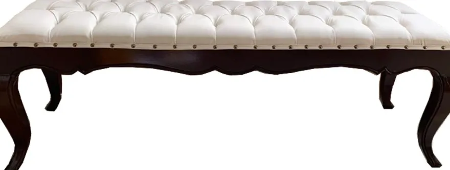 Casa Padrino Luxus Barock Esszimmer Bank in leicht Creme/Braun 140 cm - Hotel Barock Sitzbank - Luxus Qualität
