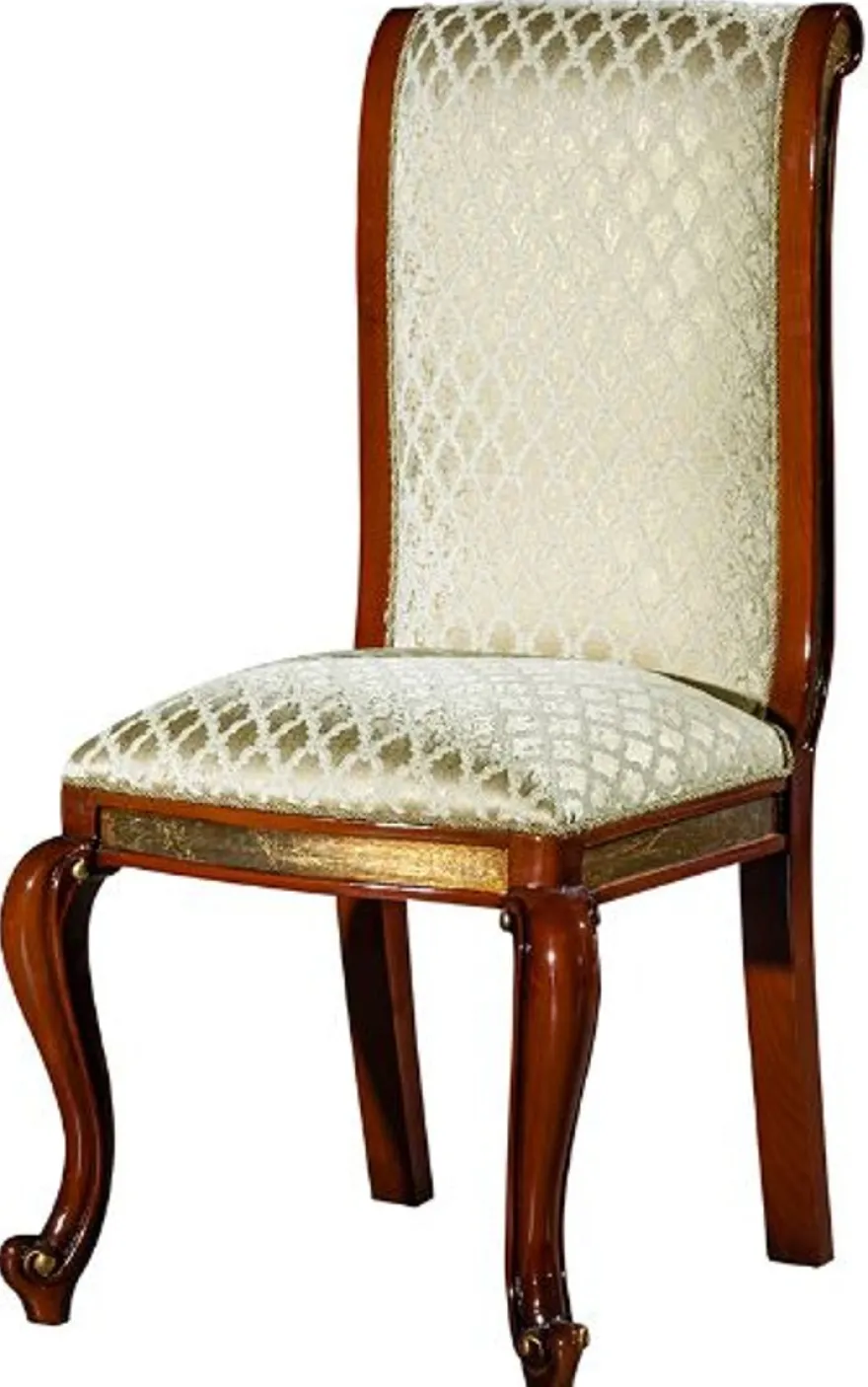 Casa Padrino Luxus Barock Esszimmer Set Gold / Braun - 1 Esstisch & 6 Esszimmerstühle - Edle Esszimmer Möbel im Barockstil
