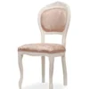 Casa Padrino Luxus Barock Esszimmer Stuhl Rosa / Weiß H. 97 cm