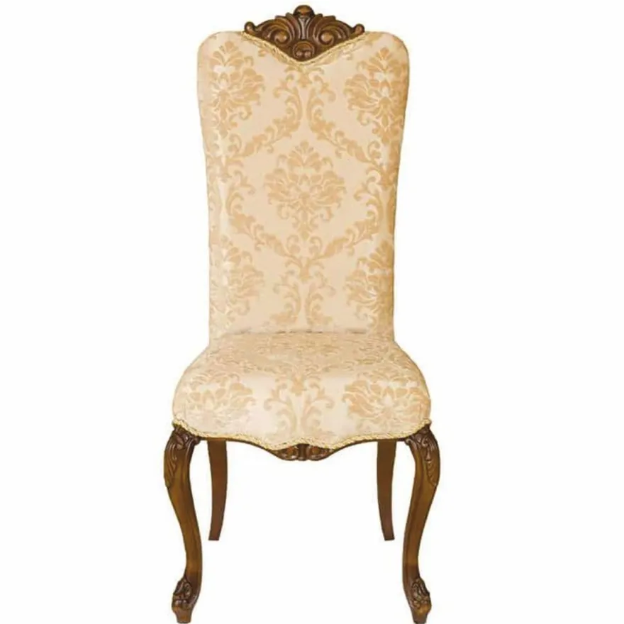 Casa Padrino Luxus Barock Esszimmer Stuhl Beige / Dunkelbraun H. 120 cm - Barock Möbel