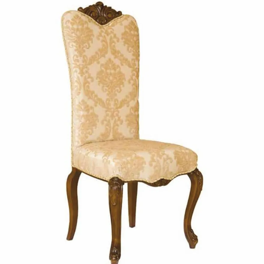 Casa Padrino Luxus Barock Esszimmer Stuhl Beige / Dunkelbraun H. 120 cm - Barock Möbel