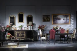 Casa Padrino Luxus Barock Esszimmer Set - 1 Esstisch & 6 Esszimmerstühle - Handgefertigte Esszimmer Möbel im Barockstil