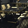 Casa Padrino Luxus Barock Esszimmer Stuhl 8er Set Gold / Schwarz - Barockstil Küchen Stühle - Prunkvolle Luxus Esszimmer Möbel im Barockstil - Barock Esszimmer Möbel - Edel & Prunkvoll