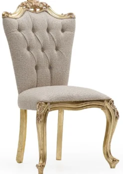 Casa Padrino Luxus Barock Esszimmer Stuhl 6er Set Grau / Gold - Prunkvolle Barockstil Küchen Stühle - Luxus Esszimmer Möbel im Barockstil - Barock Esszimmer Möbel - Barockstil Möbel
